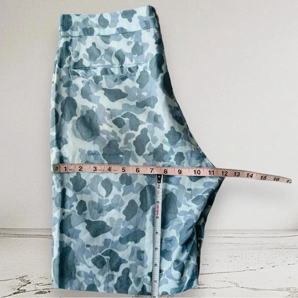 Japanese Linen Mens Blue Camouflage 2pc Matching Set Blazer and Short Size M